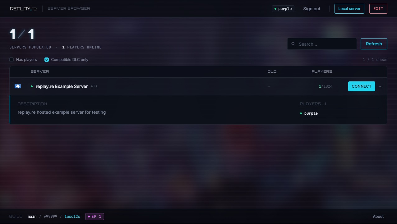 server in the global server list